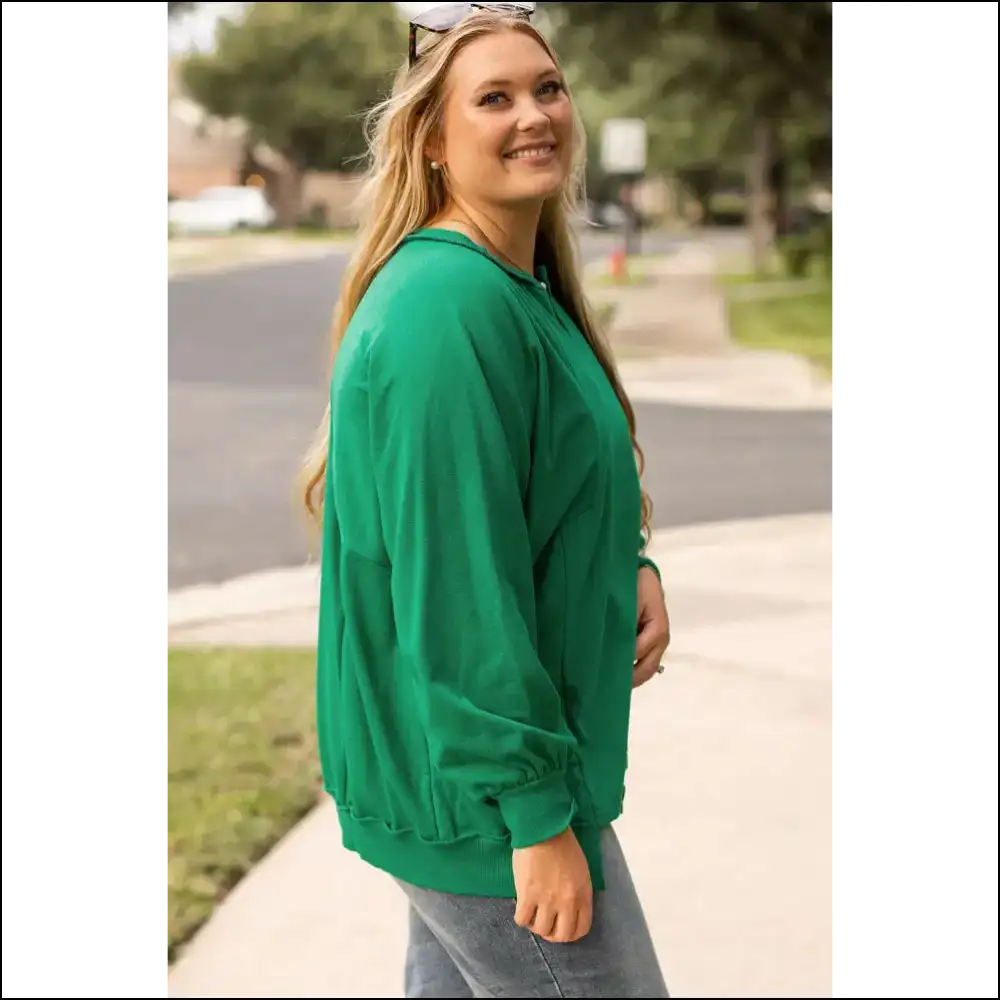 Bright Green Exposed Seam Plus Size Sweatshirt: Ditch the Beige! 💚 Needful Things - Tops on Sale Worldwide Shipping