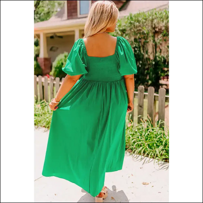 Bright Green Ruched Dress: Slay Needful Things! 💚 Prepare for Chaos! - Plus Size Dresses on Sale Worldwide Shipping
