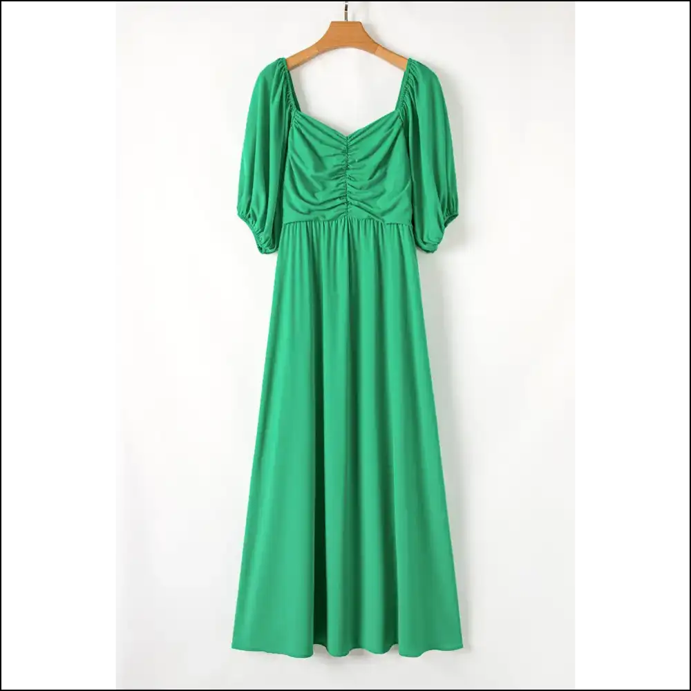 Bright Green Ruched Dress: Slay Needful Things! 💚 Prepare for Chaos! - Plus Size Dresses on Sale Worldwide Shipping