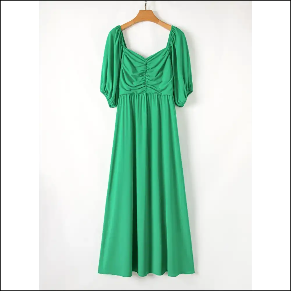 Bright Green Ruched Dress: Slay Needful Things! 💚 Prepare for Chaos! - Plus Size Dresses on Sale Worldwide Shipping