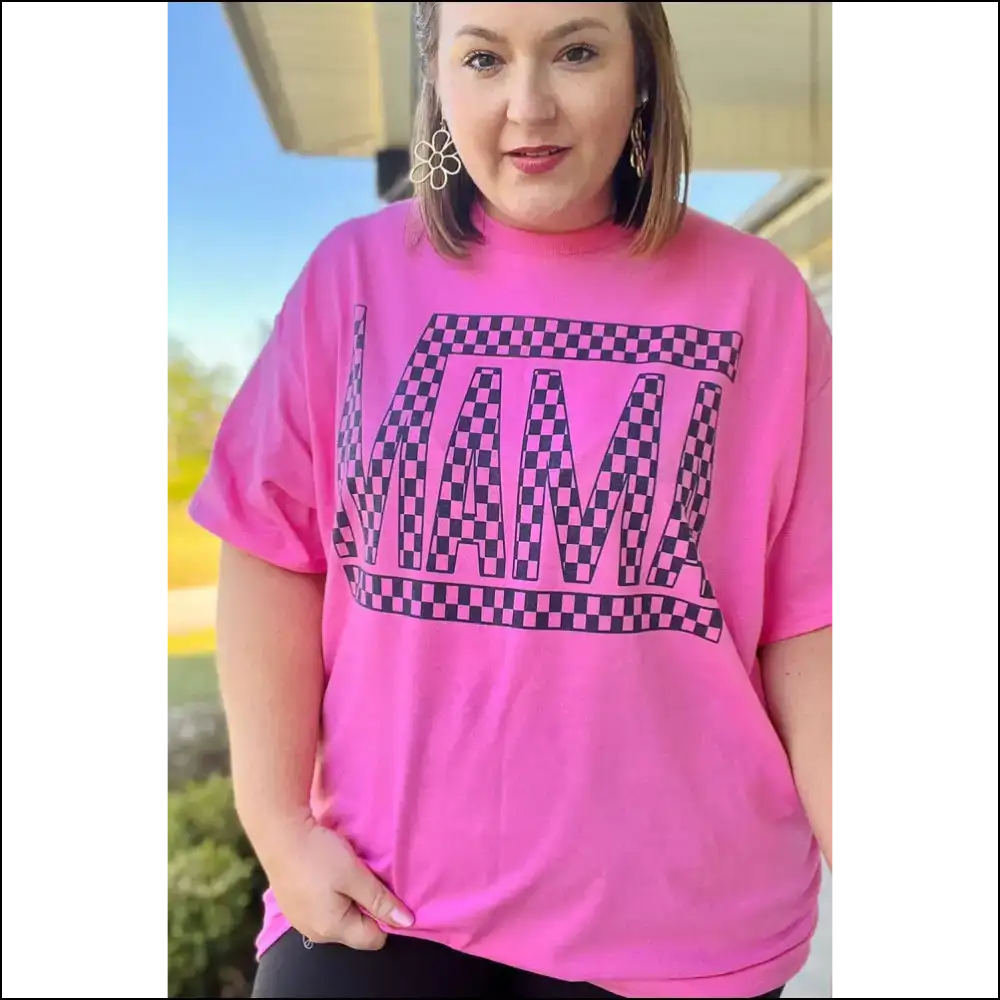 Bright Pink Checkered Mama: Finally a Shirt that Gets me 💖 - Plus Size Tops on Sale Worldwide Shipping