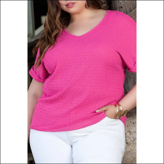 Bright Pink Size Blouse: Needful Things Fabulousness 💖 - 1x - Plus Tops on Sale Worldwide Shipping