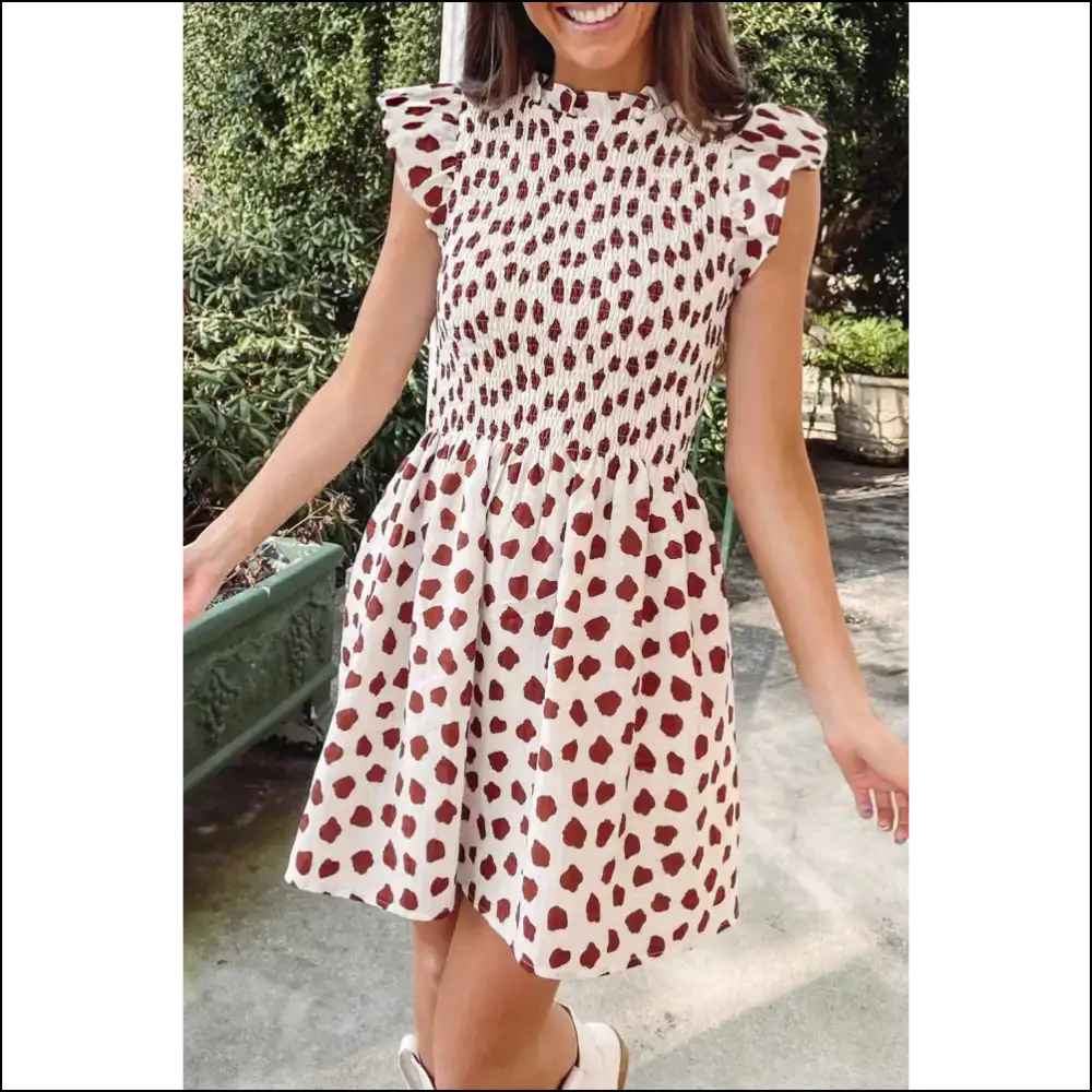 Brown Abstract Print Dress: Twirl Into Trouble Darling! 😈 Needful Things - Short Dresses on Sale Worldwide Shipping