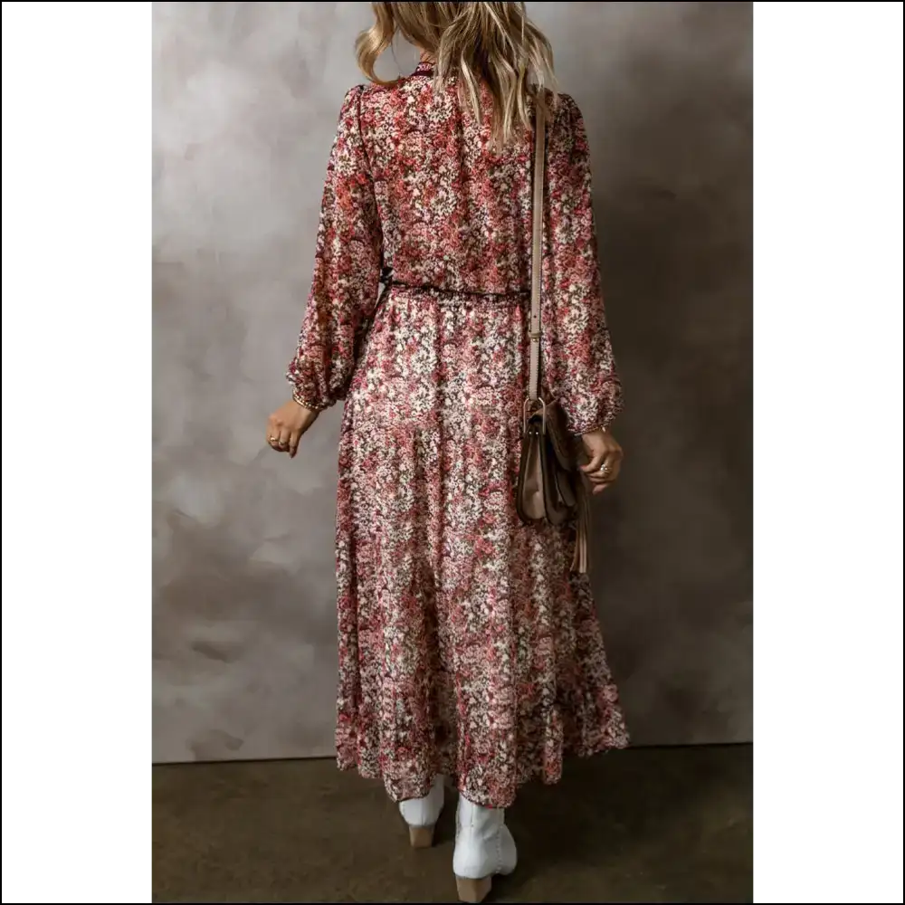 Brown Floral Midi Dress: Chic Goddess Vibes Only! 🌼 Needful Things - Dresses on Sale Worldwide Shipping
