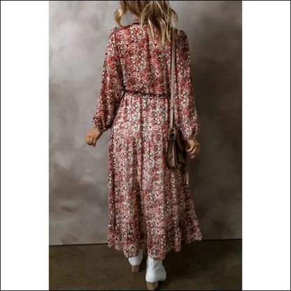 Brown Floral Midi Dress: Chic Goddess Vibes Only! 🌼 Needful Things - Dresses on Sale Worldwide Shipping