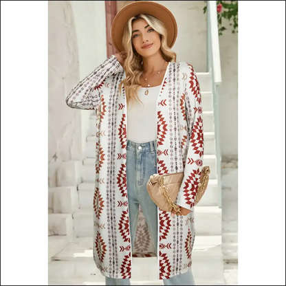 Brown Geometric Cardigan: so Chic It’s Almost Illegal 😜 - Cardigans on Sale Worldwide Shipping