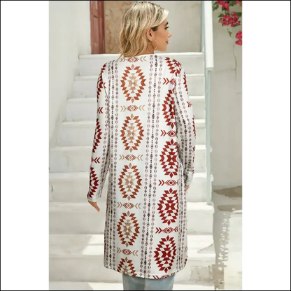 Brown Geometric Cardigan: so Chic It’s Almost Illegal 😜 - Cardigans on Sale Worldwide Shipping