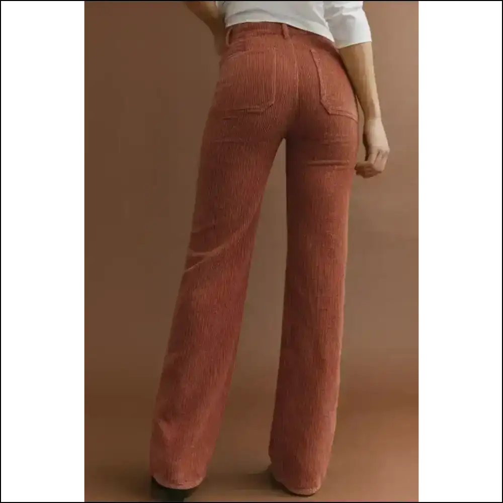 Brown High Waist Corduroy Flares: Goodbye Boring Bottoms! 👋 Needful Things - Pants on Sale Worldwide Shipping