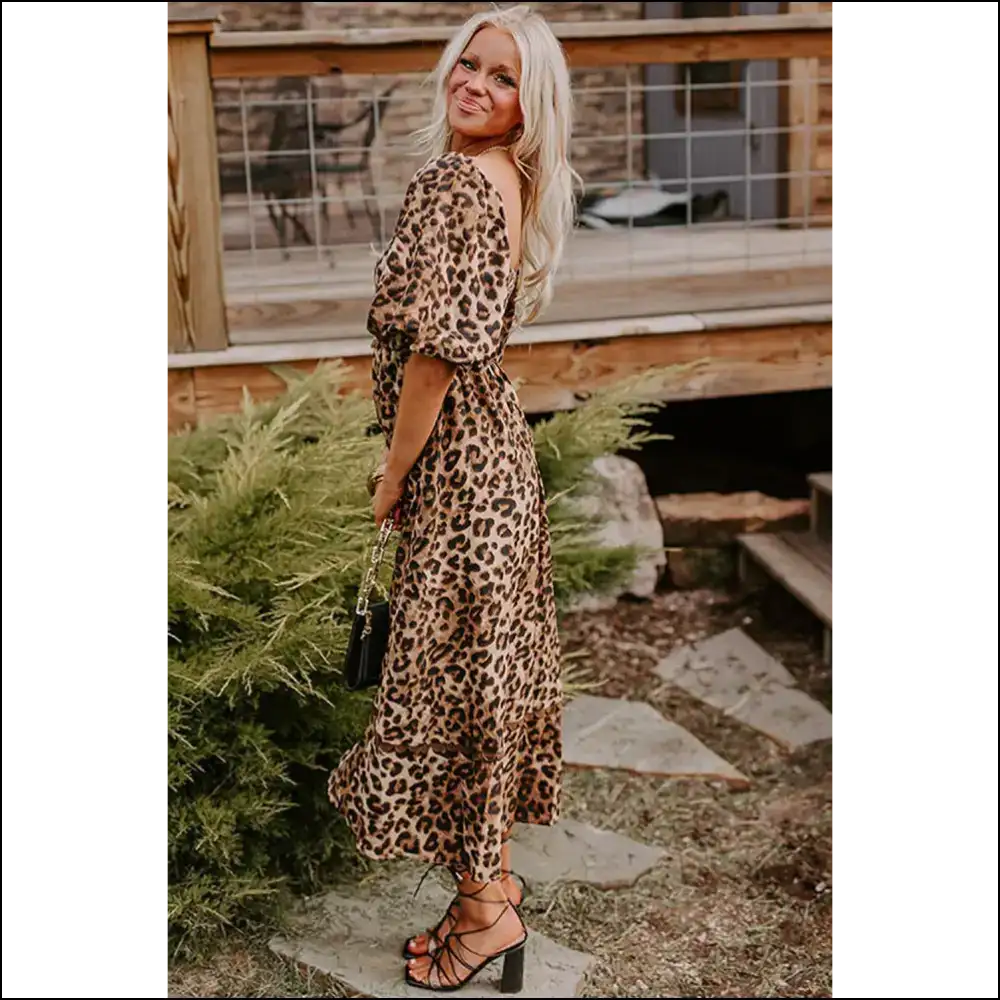 Brown Leopard Print Maxi Dress: so Fierce it Roars 🐆 - Dresses on Sale Worldwide Shipping