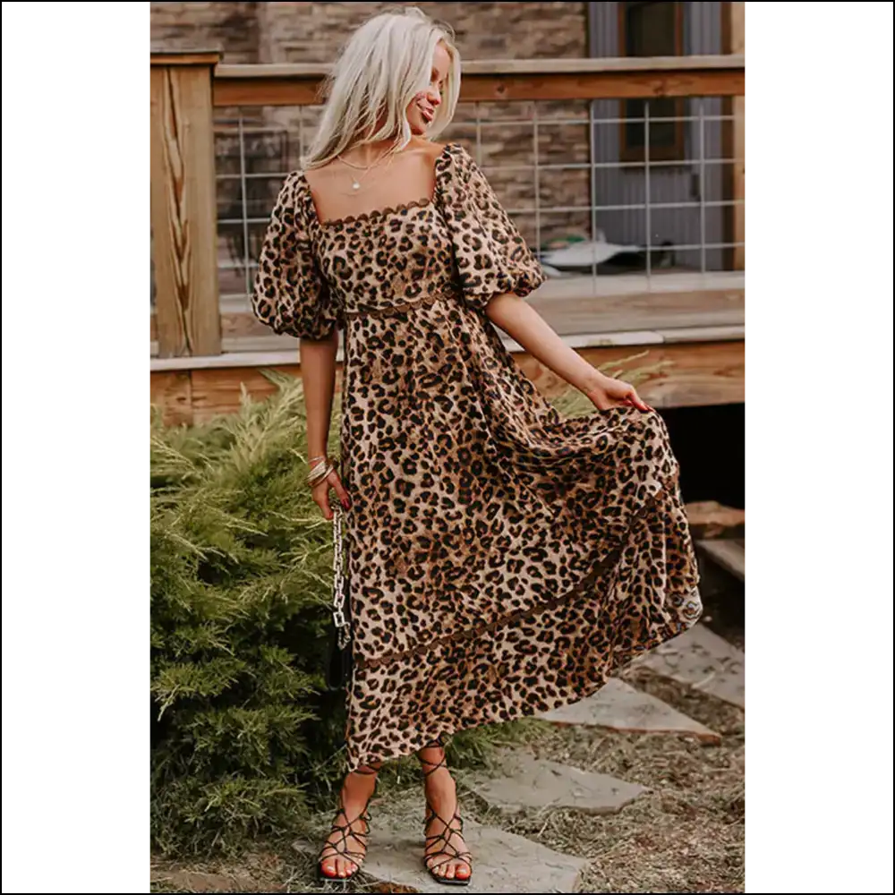 Brown Leopard Print Maxi Dress: so Fierce it Roars 🐆 - Dresses on Sale Worldwide Shipping