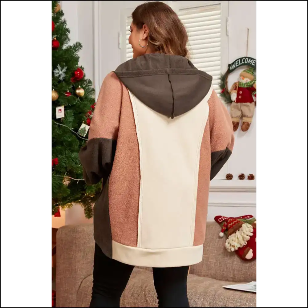 Brown Plus Size Exposed Seam Sweatshirt: Finally Fashion that Fits! ☕ Needful Things - Tops on Sale Worldwide Shipping