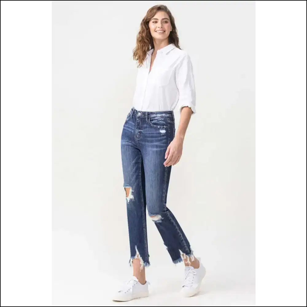 Buckle Up for the Lovervet Jackie High Rise Crop Straight Jeans Adventure! - on Sale Worldwide Shipping