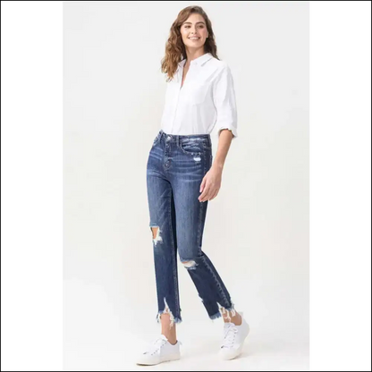 Buckle Up for the Lovervet Jackie High Rise Crop Straight Jeans Adventure! - on Sale Worldwide Shipping