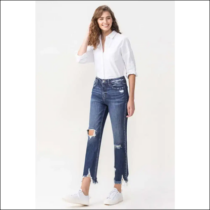 Buckle Up for the Lovervet Jackie High Rise Crop Straight Jeans Adventure! - on Sale Worldwide Shipping