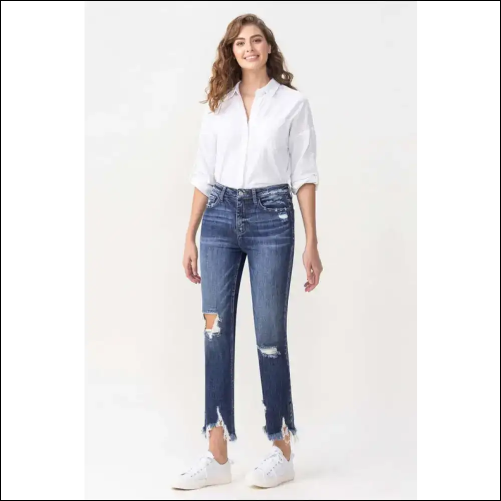 Buckle Up for the Lovervet Jackie High Rise Crop Straight Jeans Adventure! - on Sale Worldwide Shipping