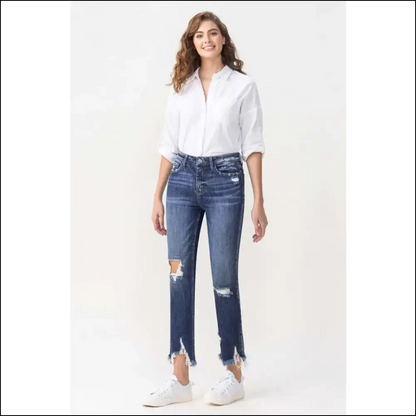 Buckle Up for the Lovervet Jackie High Rise Crop Straight Jeans Adventure! - on Sale Worldwide Shipping