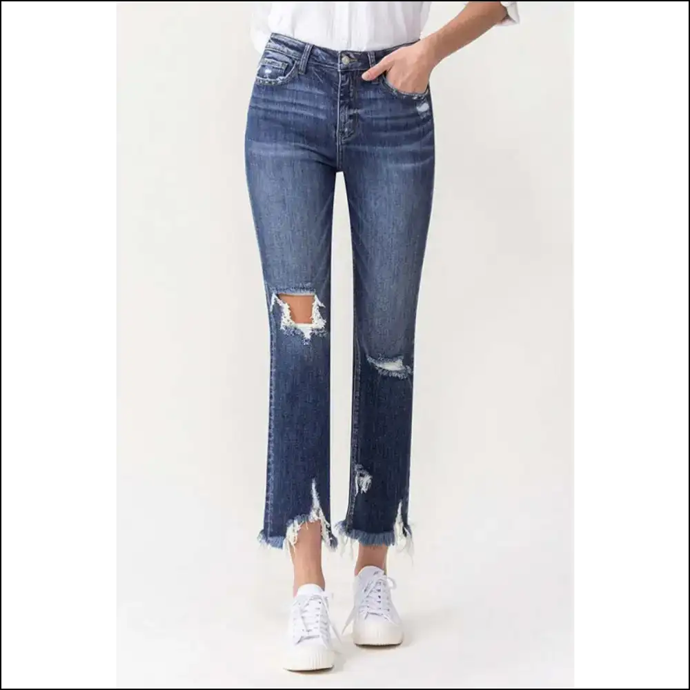 Buckle Up for the Lovervet Jackie High Rise Crop Straight Jeans Adventure! - Medium / 31 - on Sale Worldwide Shipping