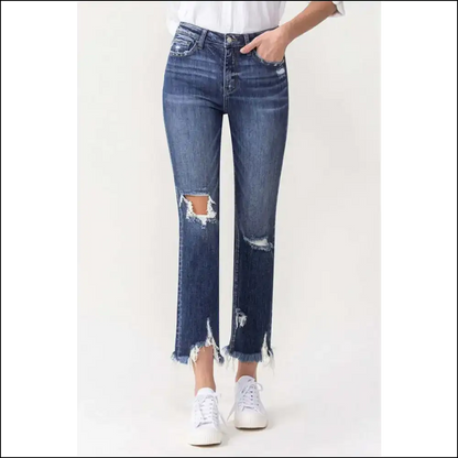 Buckle Up for the Lovervet Jackie High Rise Crop Straight Jeans Adventure! - Medium / 31 - on Sale Worldwide Shipping