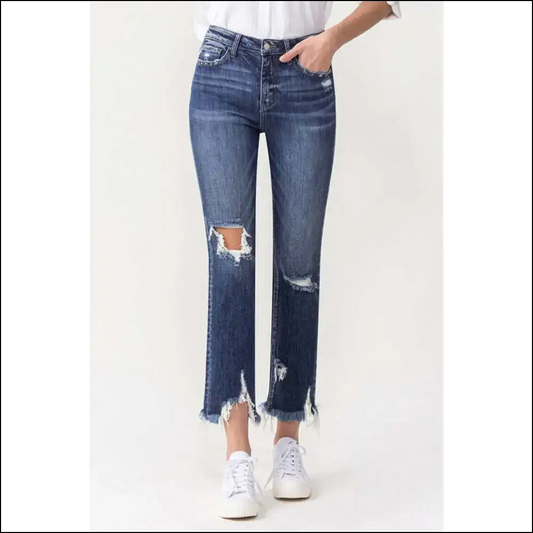 Buckle Up for the Lovervet Jackie High Rise Crop Straight Jeans Adventure! - Medium / 31 - on Sale Worldwide Shipping