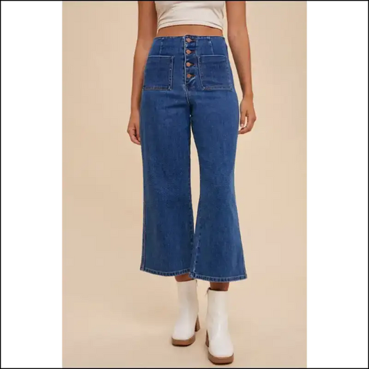 Button Fly High Waist Jeans: where Curves Party and Confidence Struts 🎉 - Dark / s - Jeans on Sale Worldwide Shipping