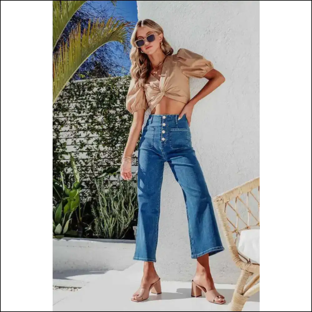 Button Fly Jeans: Chic Cropped Comfort for Fashionistas on a Budget! 😂👖 - Jeans on Sale Worldwide Shipping