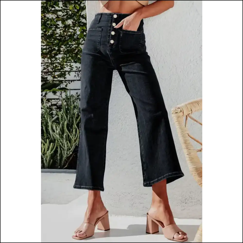 Button Fly Jeans: Chic Cropped Comfort for Fashionistas on a Budget! 😂👖 - Jeans on Sale Worldwide Shipping