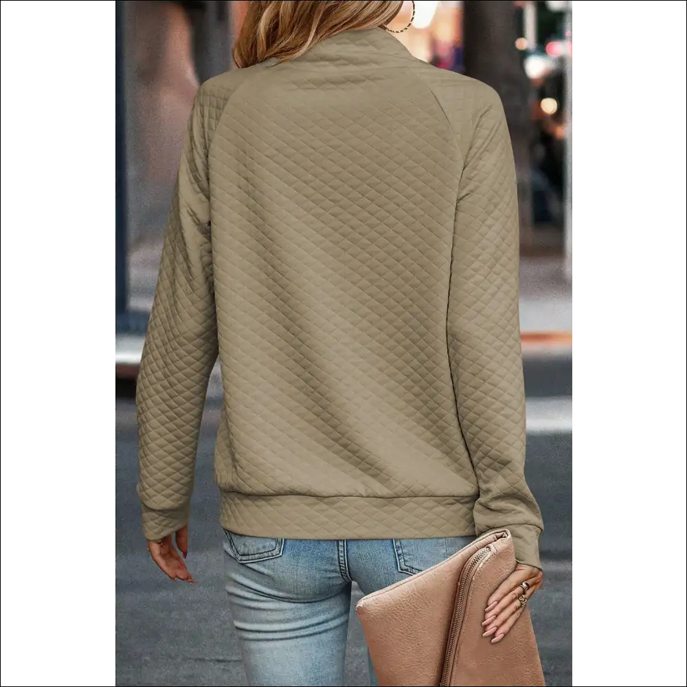 Chic Buttoned Long Sleeve Sweatshirt - Sweatshirts & Hoodies on Sale Worldwide Shipping