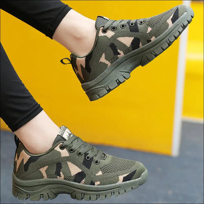 Camouflage Lace Up Mesh Athletic Sneakers - Shoes on Sale Worldwide Shipping