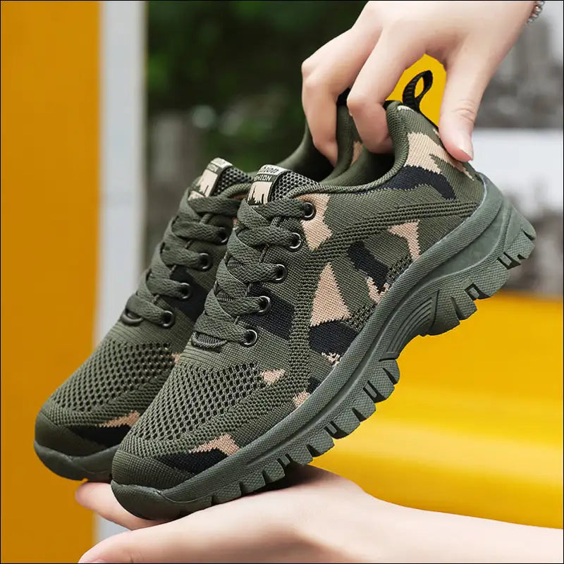 Camouflage Lace Up Mesh Athletic Sneakers - Shoes on Sale Worldwide Shipping