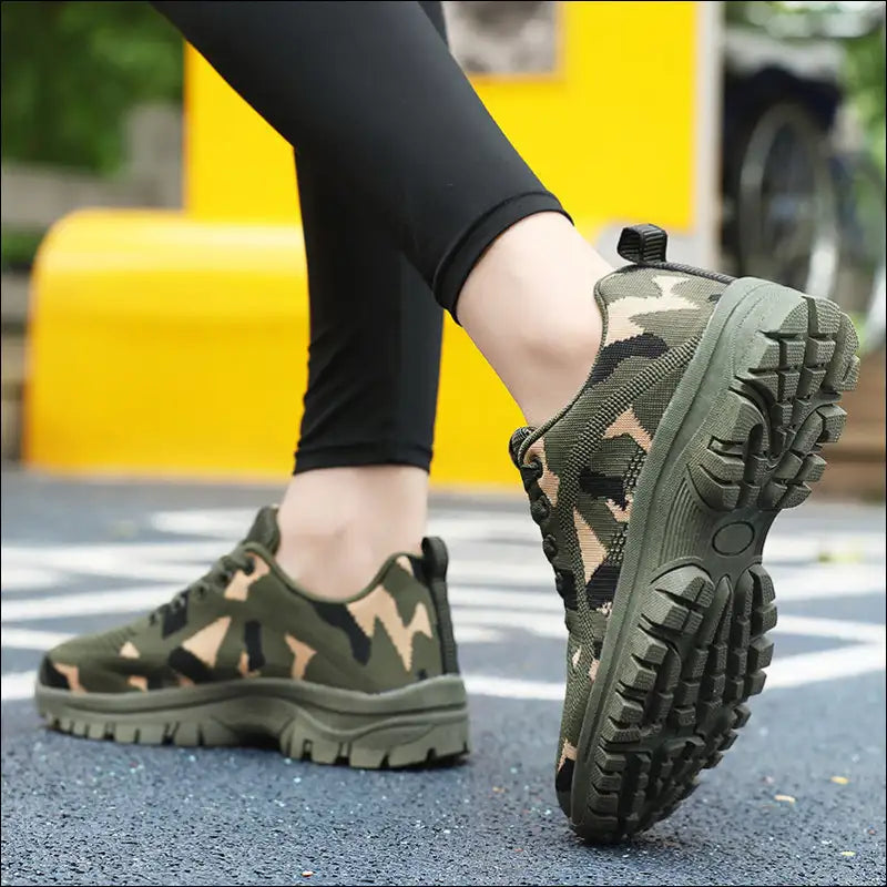 Camouflage Lace Up Mesh Athletic Sneakers - Shoes on Sale Worldwide Shipping