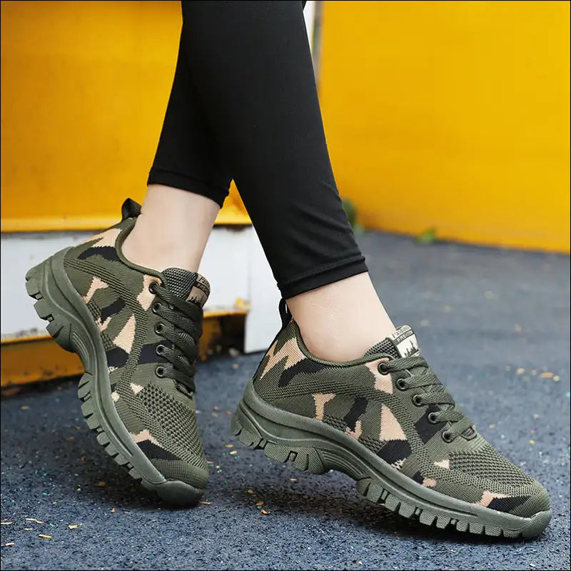 Camouflage Lace Up Mesh Athletic Sneakers - Shoes on Sale Worldwide Shipping