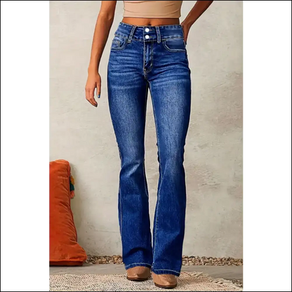 Cat Whisker Washed Bootcut Jeans: where Comfort Meets Purrfection! 😻 - Blue / 2xl - Jeans on Sale Worldwide Shipping