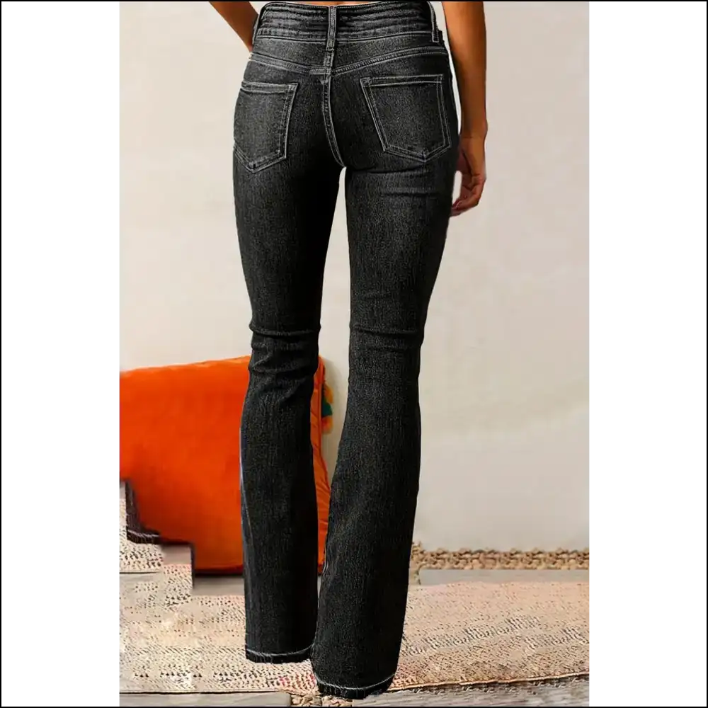 Cat Whisker Washed Bootcut Jeans: where Comfort Meets Purrfection! 😻 - Jeans on Sale Worldwide Shipping