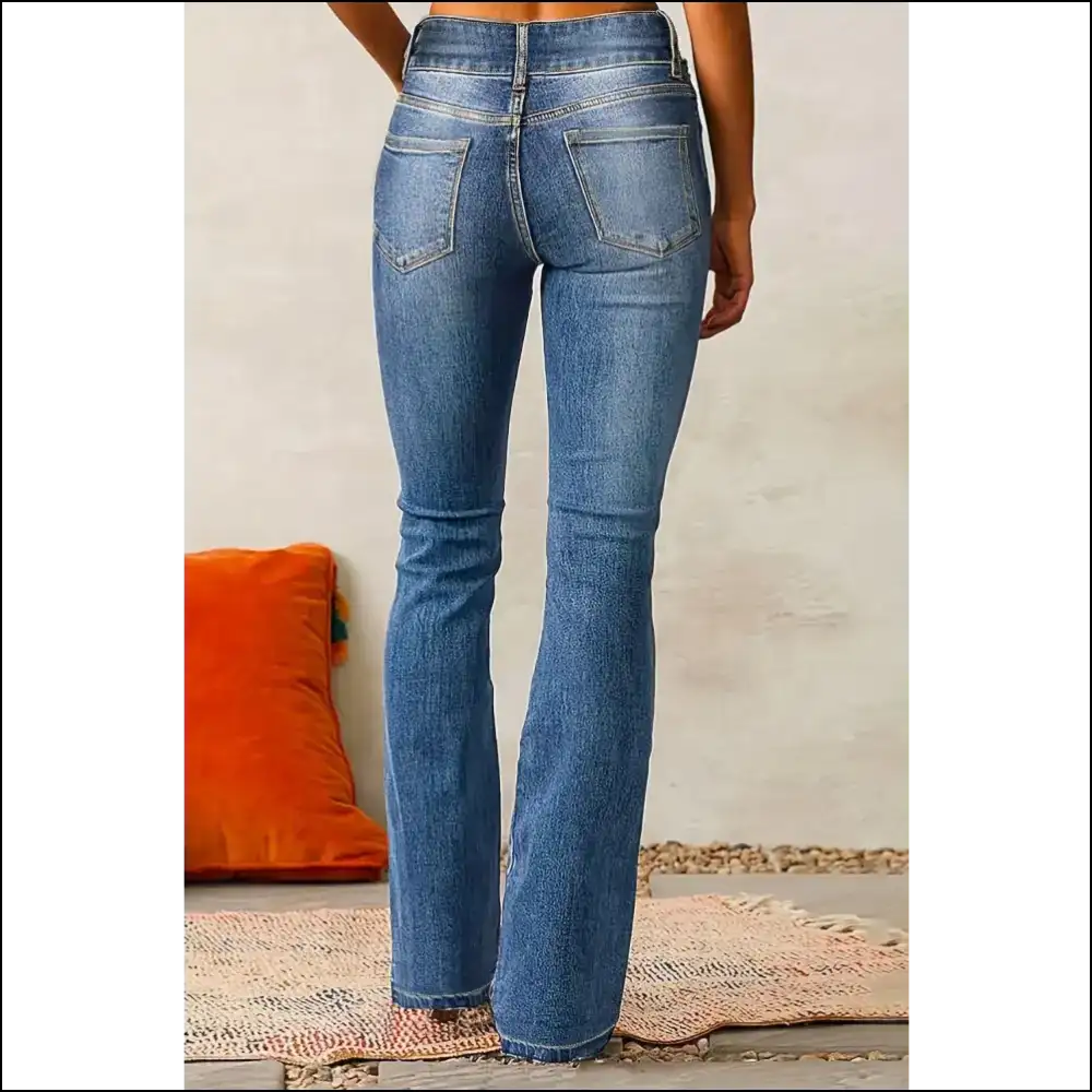 Cat Whisker Washed Bootcut Jeans: where Comfort Meets Purrfection! 😻 - Jeans on Sale Worldwide Shipping