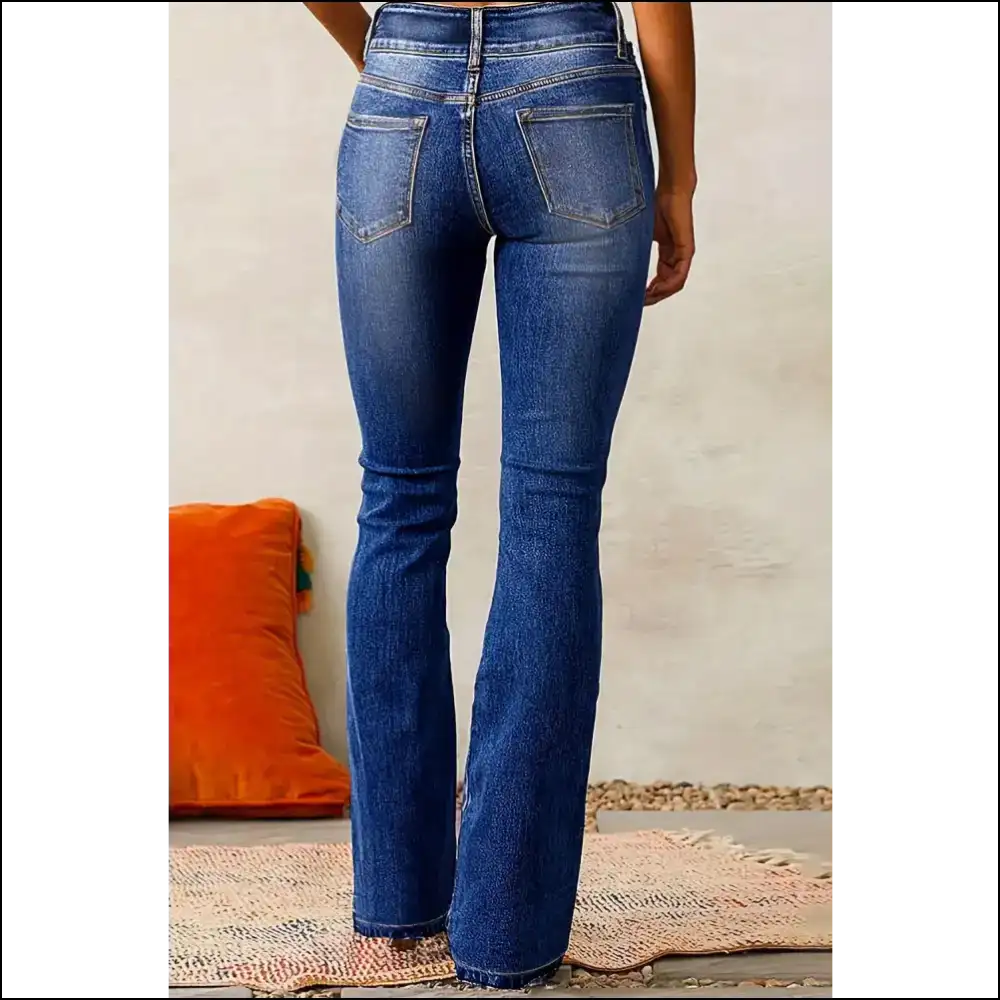 Cat Whisker Washed Bootcut Jeans: where Comfort Meets Purrfection! 😻 - Jeans on Sale Worldwide Shipping