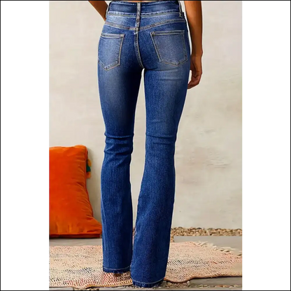 Cat Whisker Washed Bootcut Jeans: where Comfort Meets Purrfection! 😻 - Jeans on Sale Worldwide Shipping