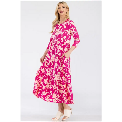 Celeste Floral Ruffle Hem Dress - Effortless Elegance - Dresses on Sale Worldwide Shipping
