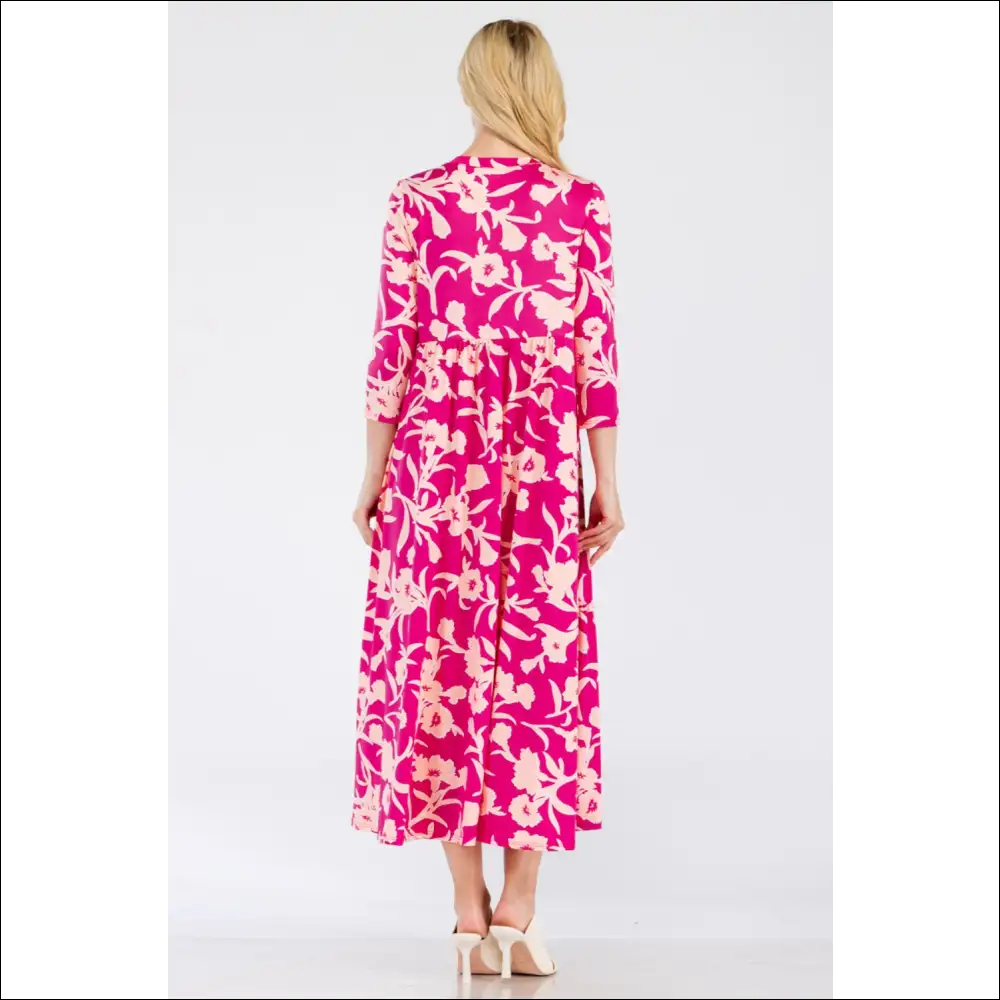 Celeste Floral Ruffle Hem Dress - Effortless Elegance - Dresses on Sale Worldwide Shipping