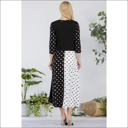 Celeste Polka Dot Front Tie Midi Dress - Dresses on Sale Worldwide Shipping