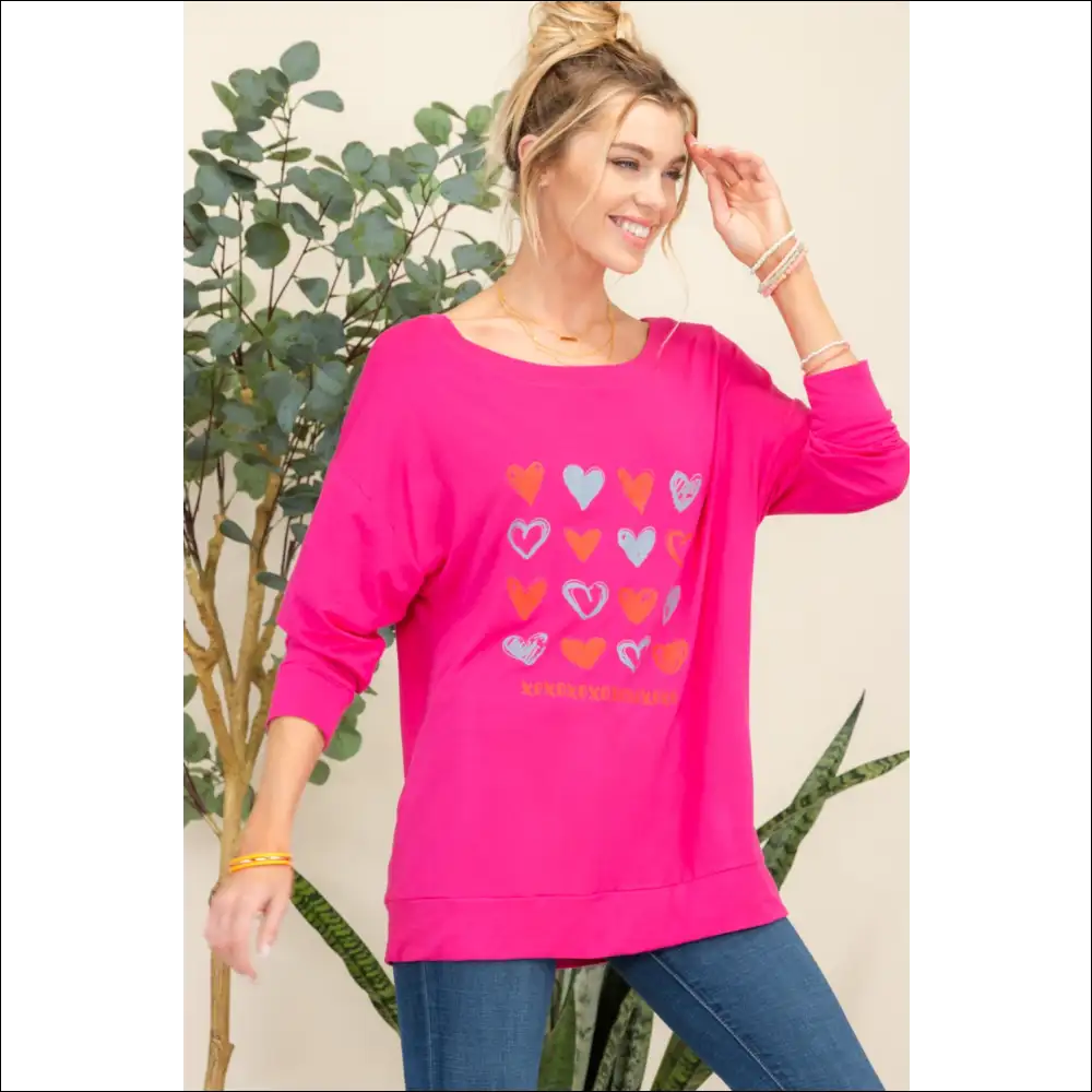 Celeste Heart Graphic Long Sleeve T-shirt - t Shirts on Sale Worldwide Shipping