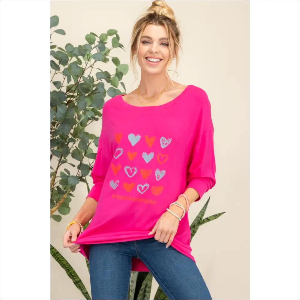 Celeste Heart Graphic Long Sleeve T-shirt - t Shirts on Sale Worldwide Shipping