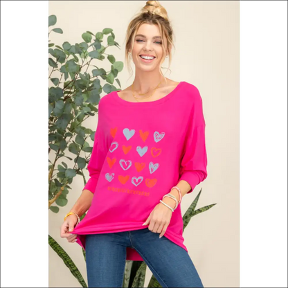 Celeste Heart Graphic Long Sleeve T-shirt - t Shirts on Sale Worldwide Shipping