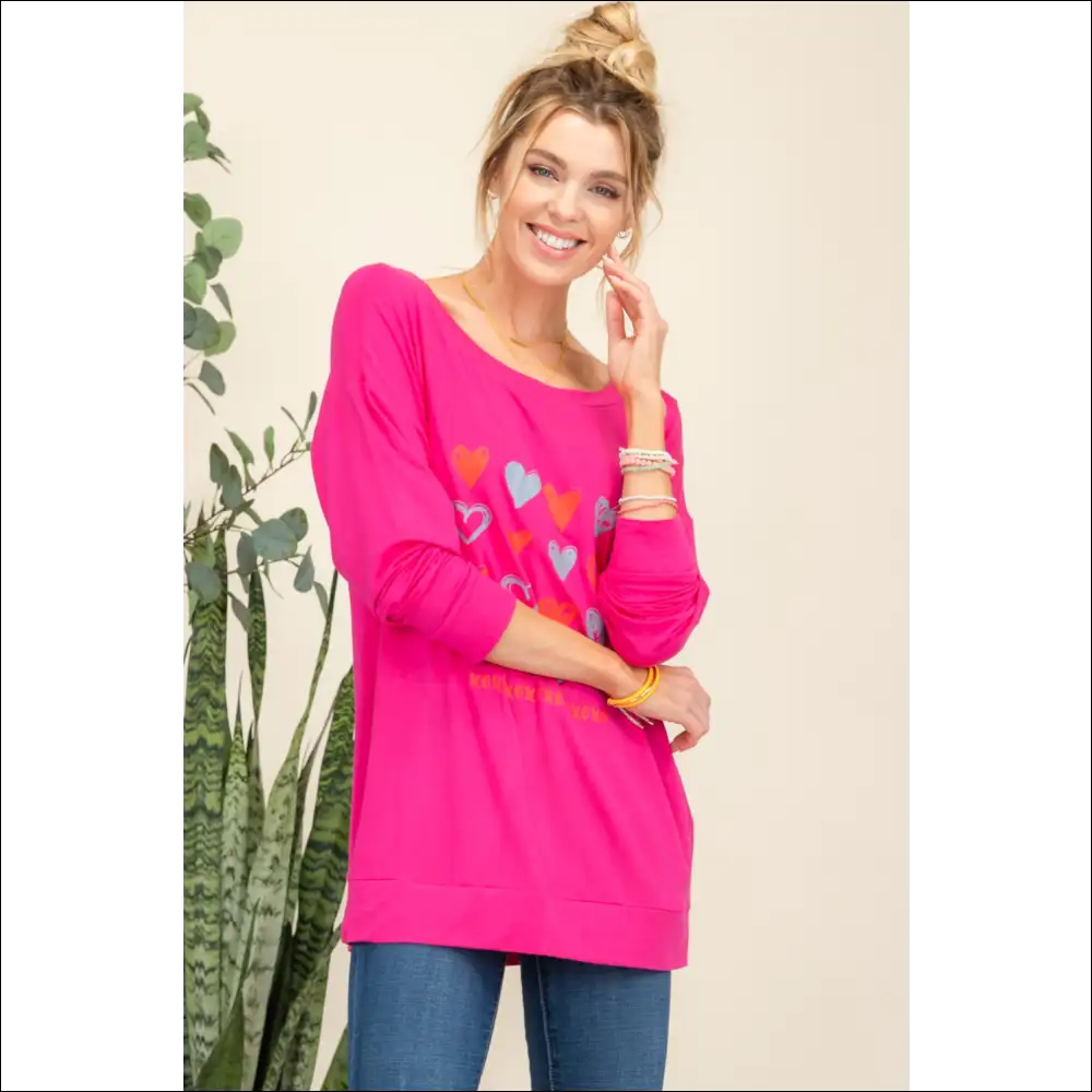 Celeste Heart Graphic Long Sleeve T-shirt - t Shirts on Sale Worldwide Shipping