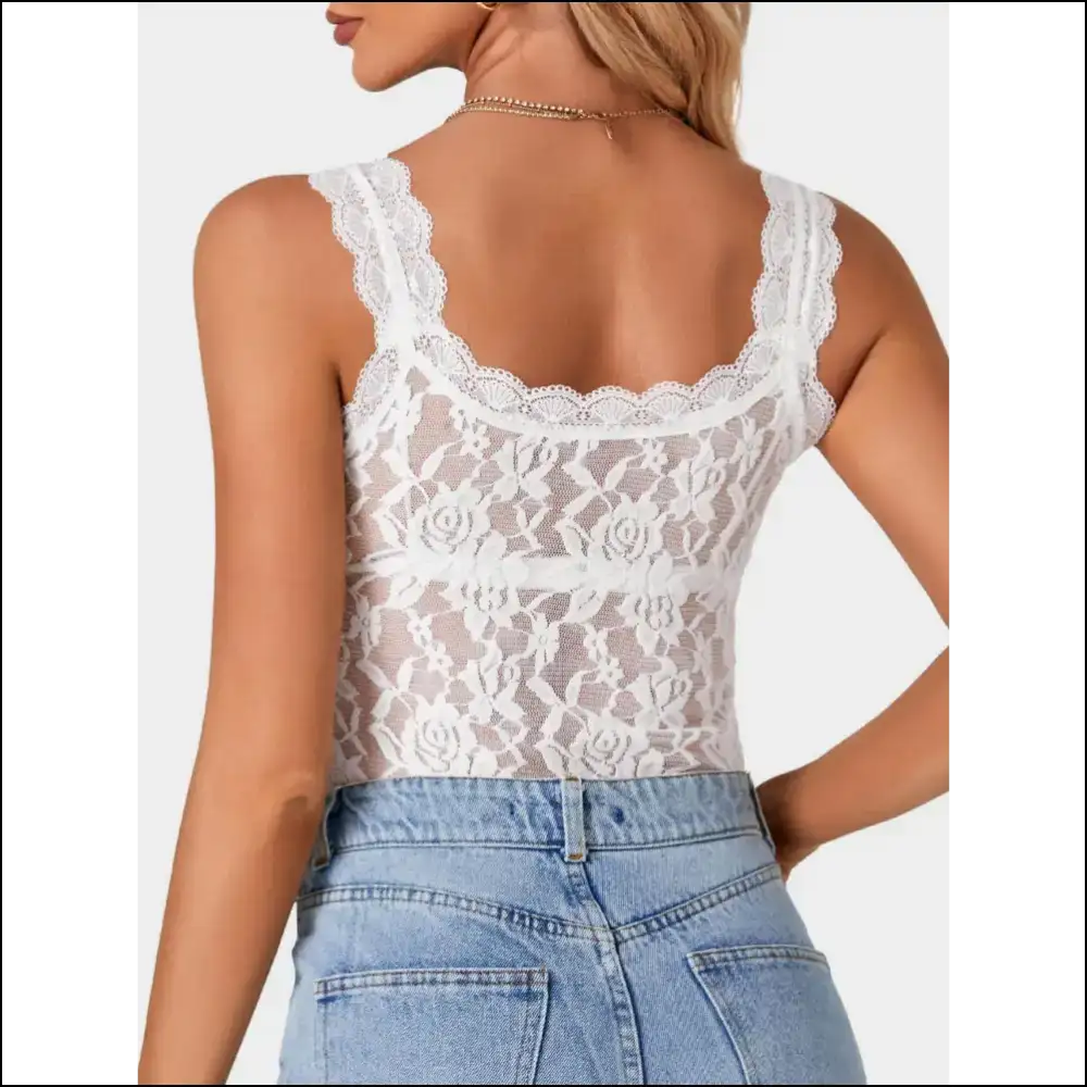Channel your Inner Diva in our Lace Scoop Neck Tank—unleash the Sass! 😏✨ - Tank Tops on Sale Worldwide Shipping