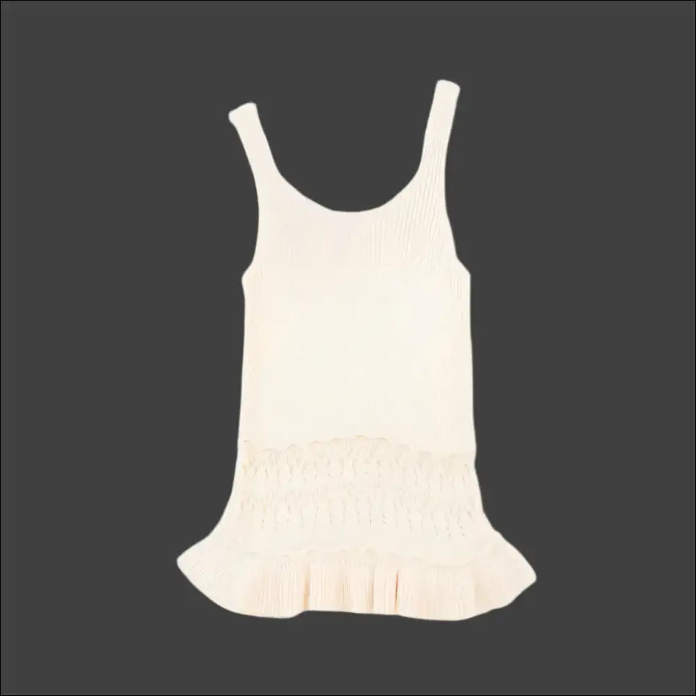 Channel your Inner Goddess with our Chic Openwork Ruffled Tank - Unleash Elegance! - Tops on Sale Worldwide Shipping