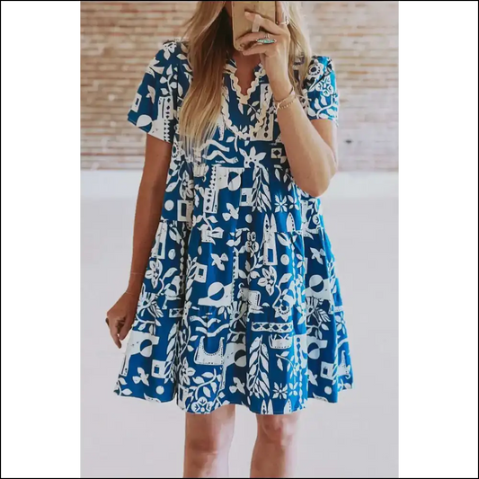 Charming Blue Babydoll Mini Dress: Dangerously Cute 😈 - s - Short Dresses on Sale Worldwide Shipping