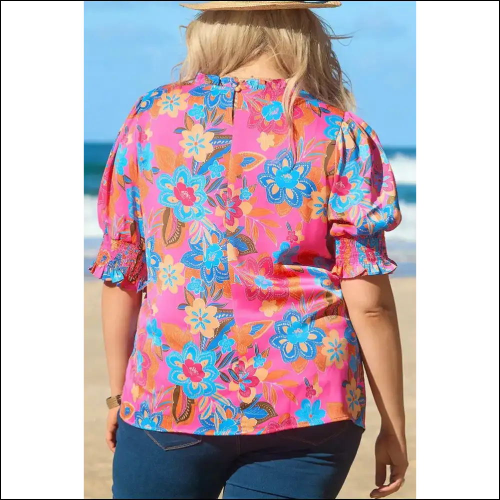 Charming Rose Plus Size Floral Print: Finally that Fits! 🌹needful Things - Tops on Sale Worldwide Shipping
