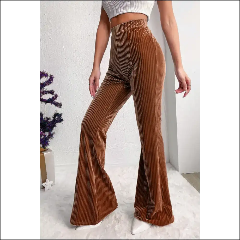 Chestnut High Waist Pants: Corduroy Bootylicious 🌰 - Pants on Sale Worldwide Shipping