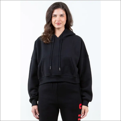 Chic American Bazi Letter Graphic Cropped Hoodie - Hoodies Sweatshirts & on Sale Worldwide Shipping