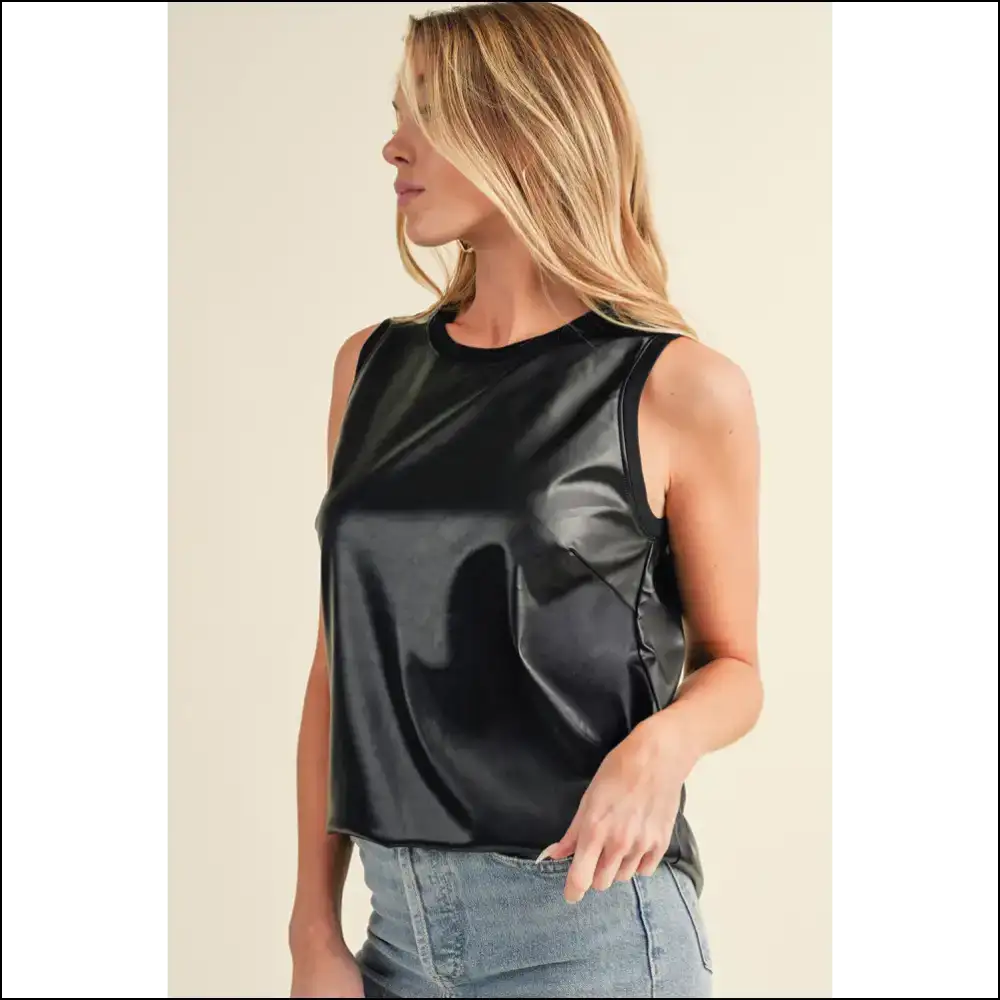 Chic Black Basic Round Neck: your Pu Bff 🖤 (needful Things) - Tank Tops on Sale Worldwide Shipping
